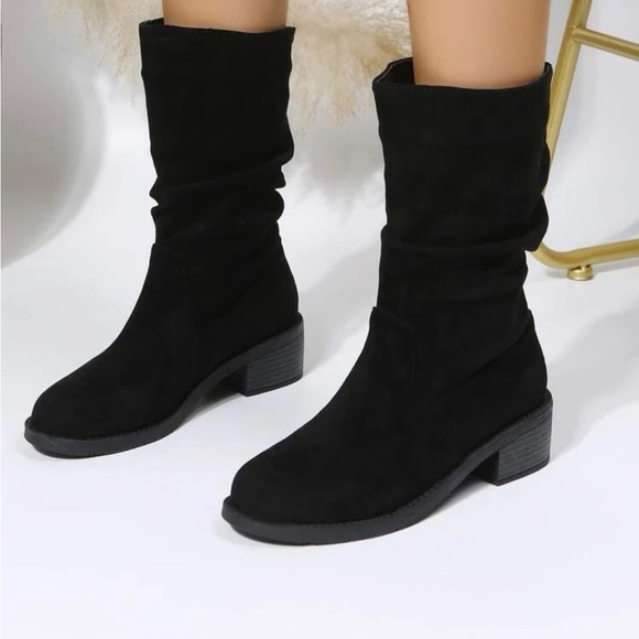 New Suedette Slip On Slouchy Boots - Picture 2 of 7